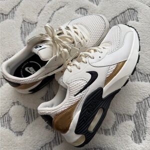 Nike Air Max Cream and Gold Sneakers